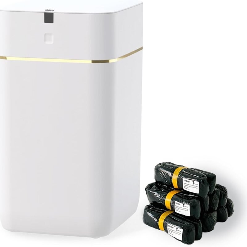 Airdeer Bote de basura automático de 4 galones, autosellado y autocambiante inteligente, sensor de movimiento,